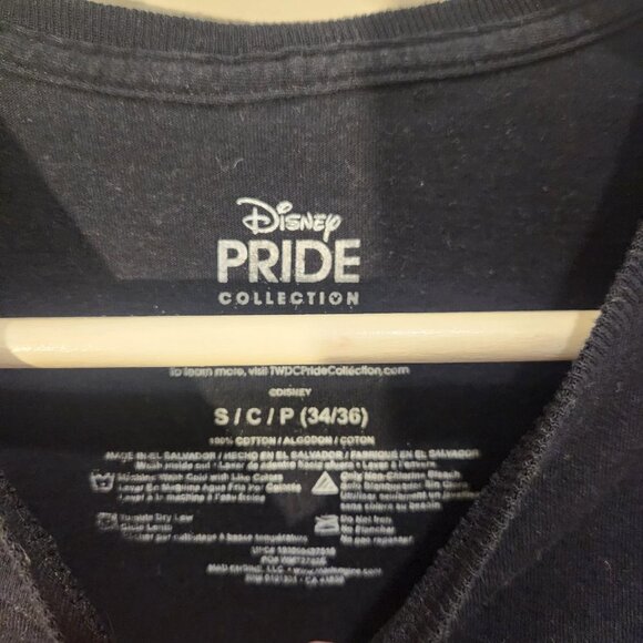 Disney Pride T-shirt Black Rainbow Colorful Minimalist Logo Tee - Size S - Picture 4 of 4
